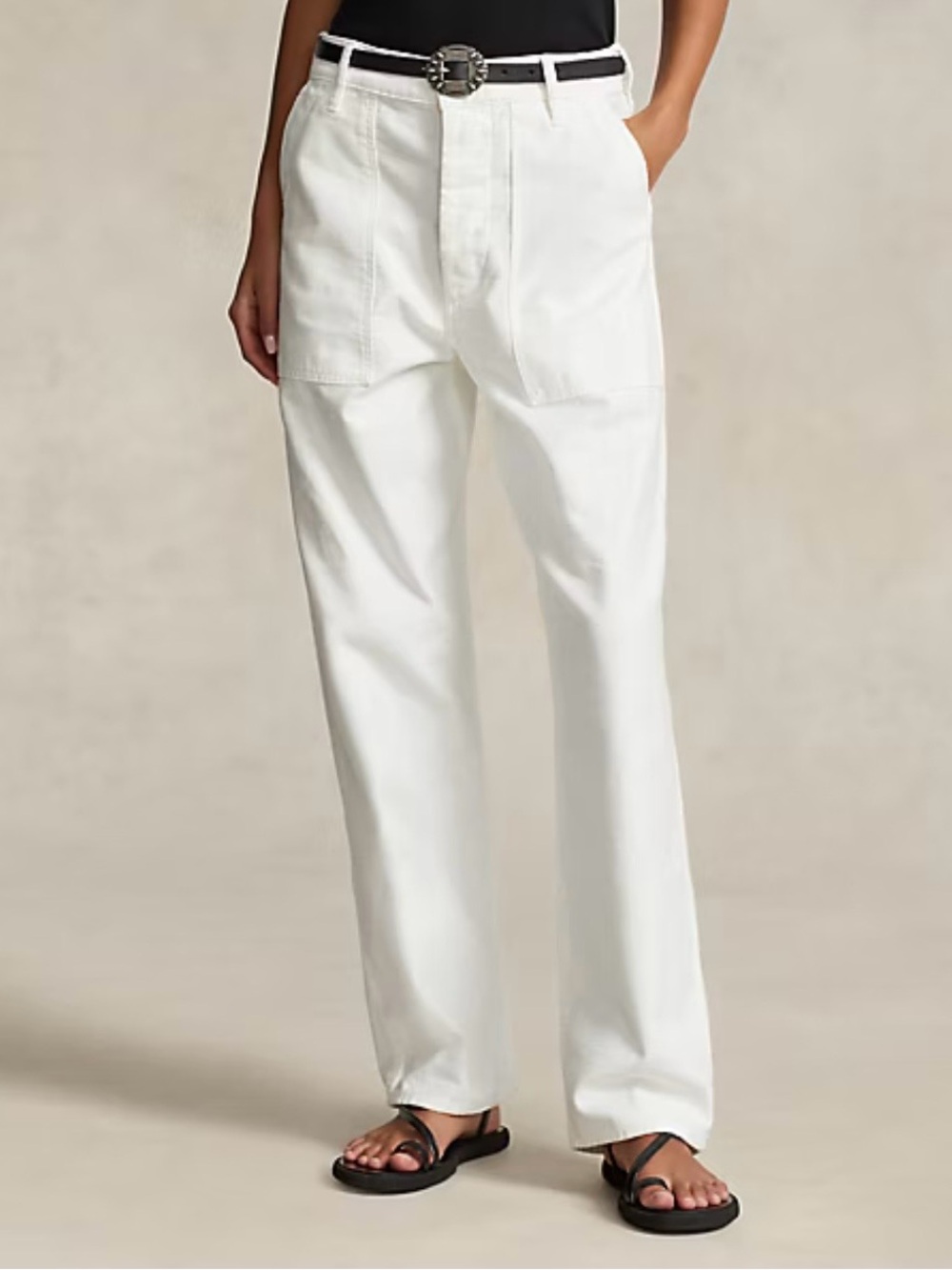 Polo Ralph Lauren Women’s Pants Size 2 Natural White High Rise Utility New $248